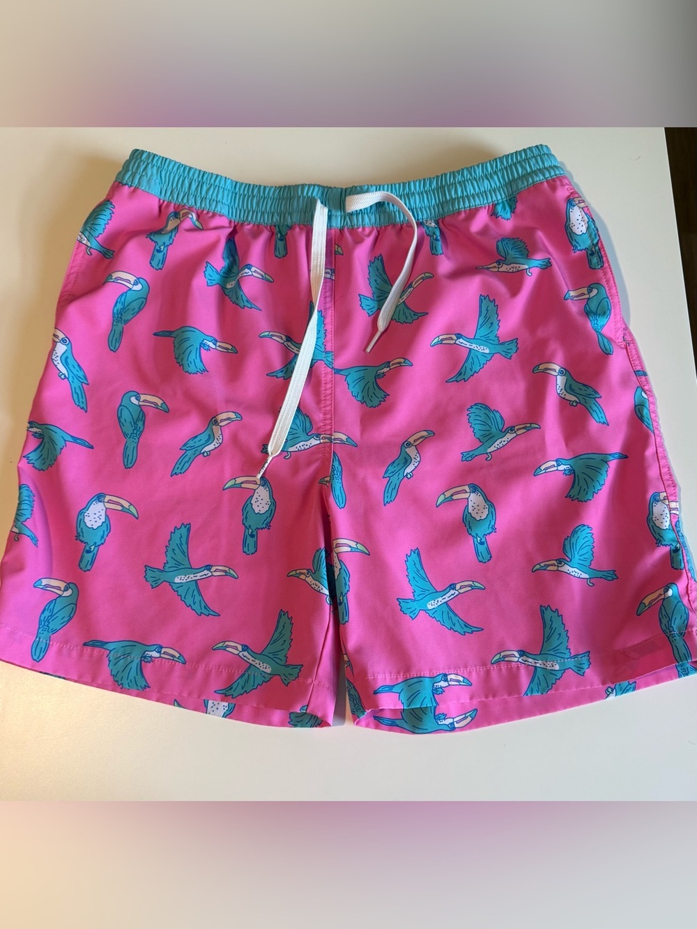 Chubbies pink toucan swim shorts Size XL